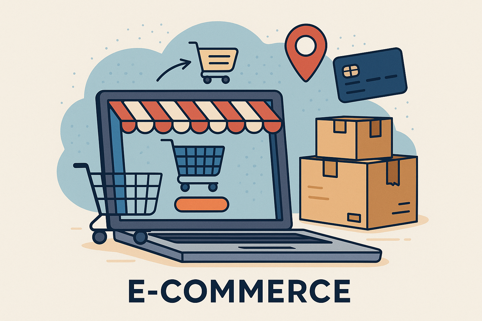 Image représentant l'e-commerce. Achat et vente en ligne